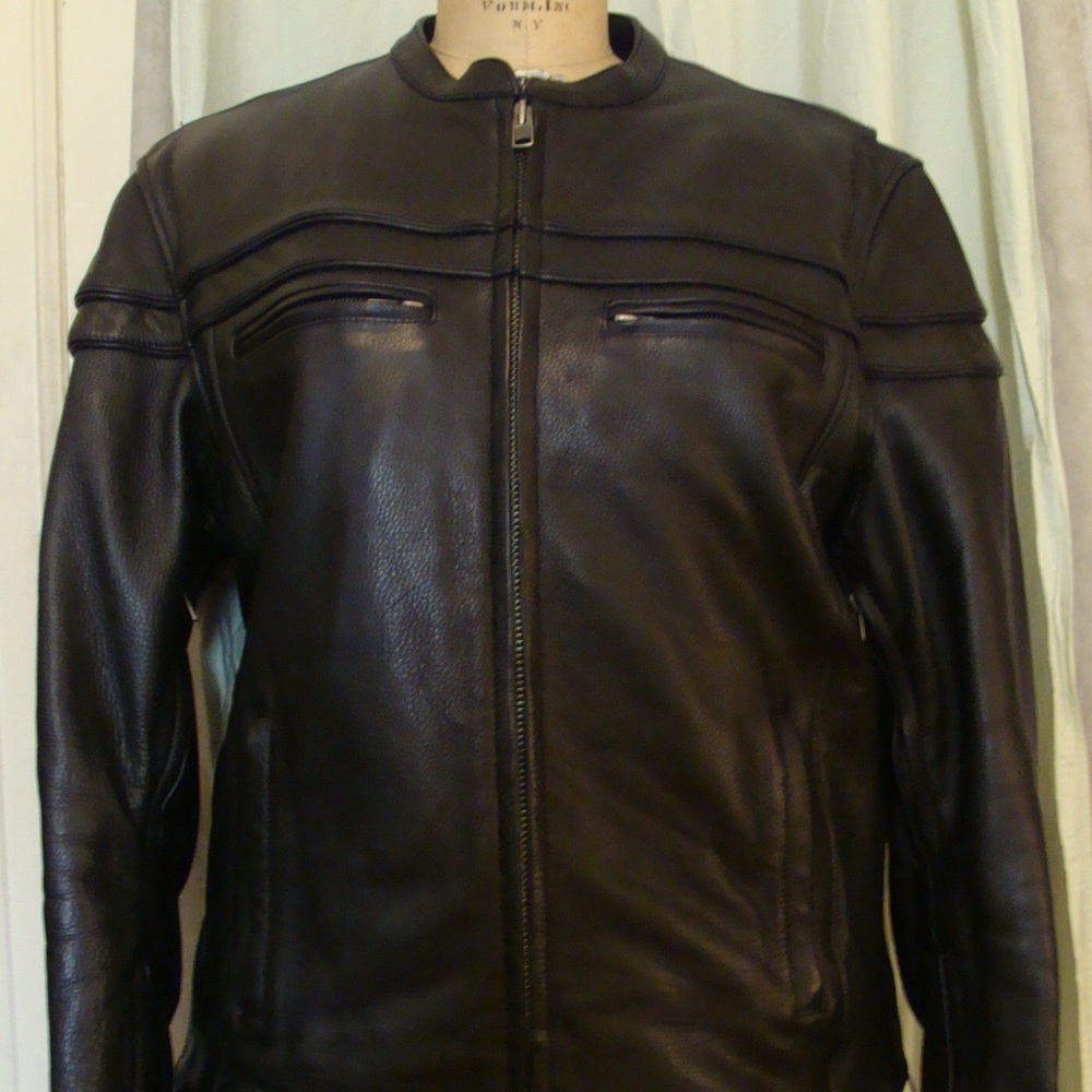 Men’s First Classic Sz.XL.  Black Motorcycle Jckt.
